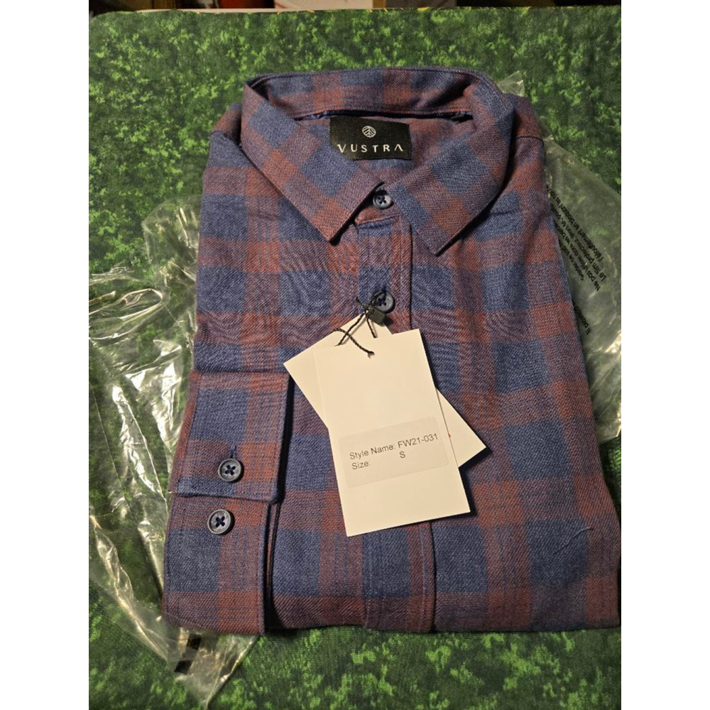 Men's Vustra Ascent Plaid Light Flannel Shirt NWT